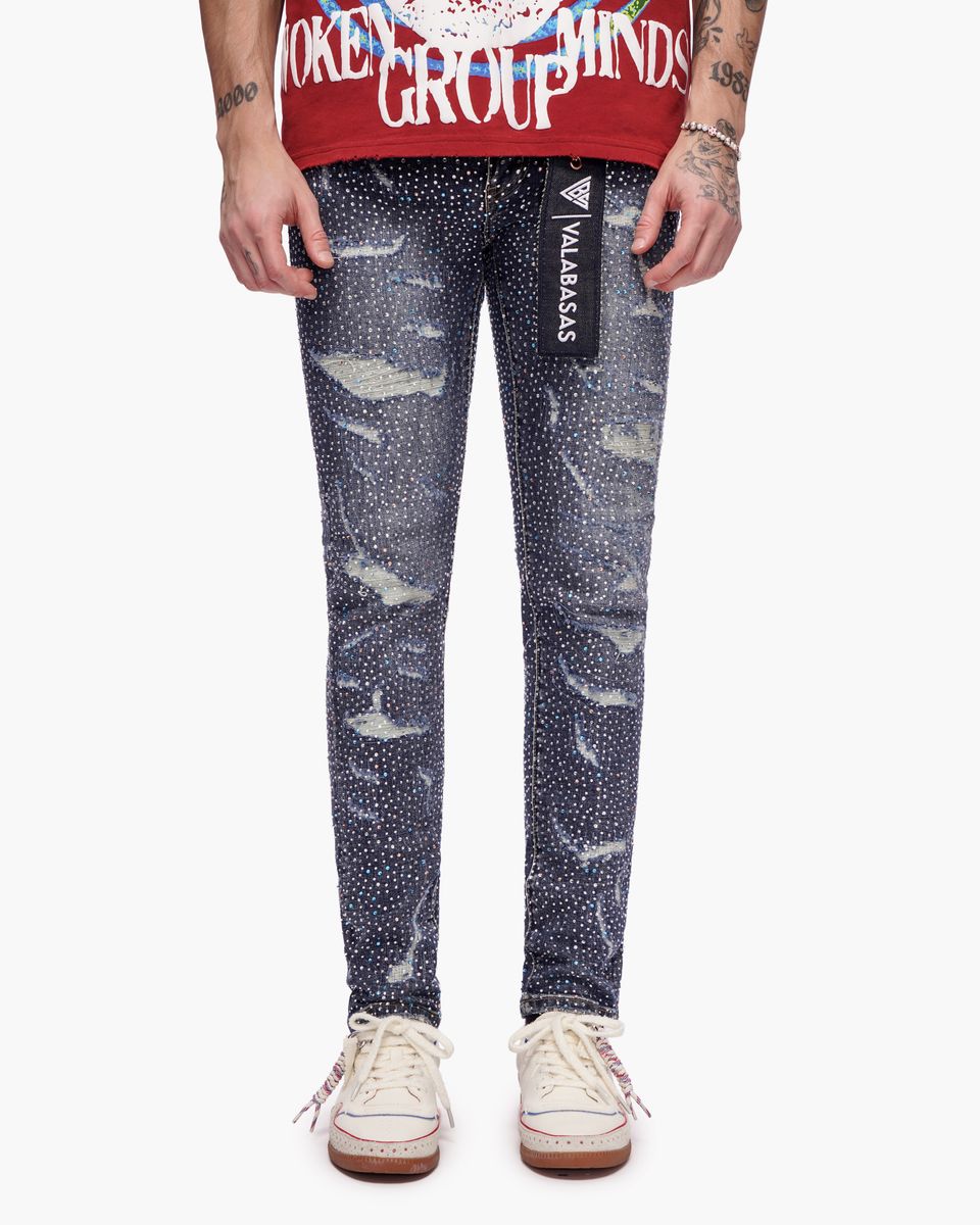 Valabasas Stagger Skinny Jeans - Patterned