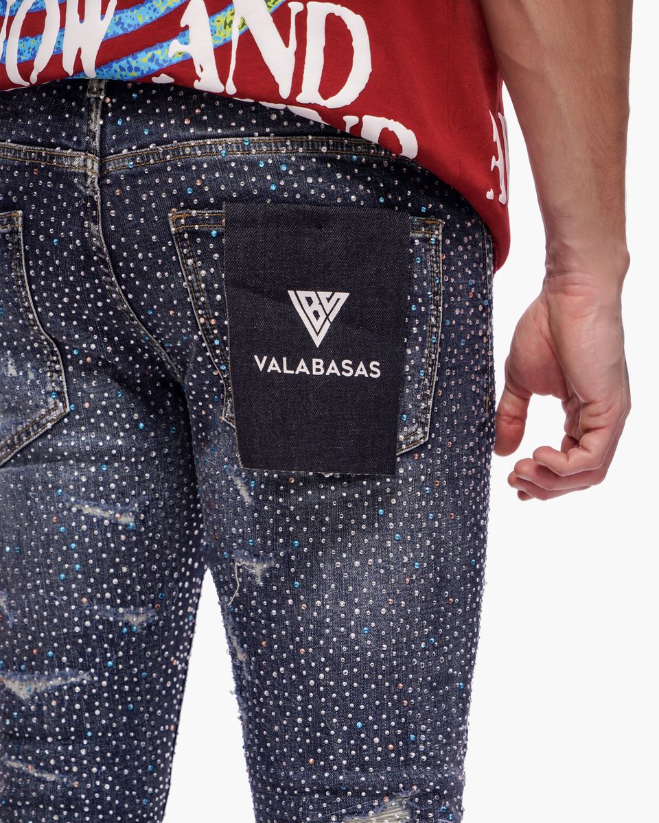 Valabasas Stagger Skinny Jeans - Patterned