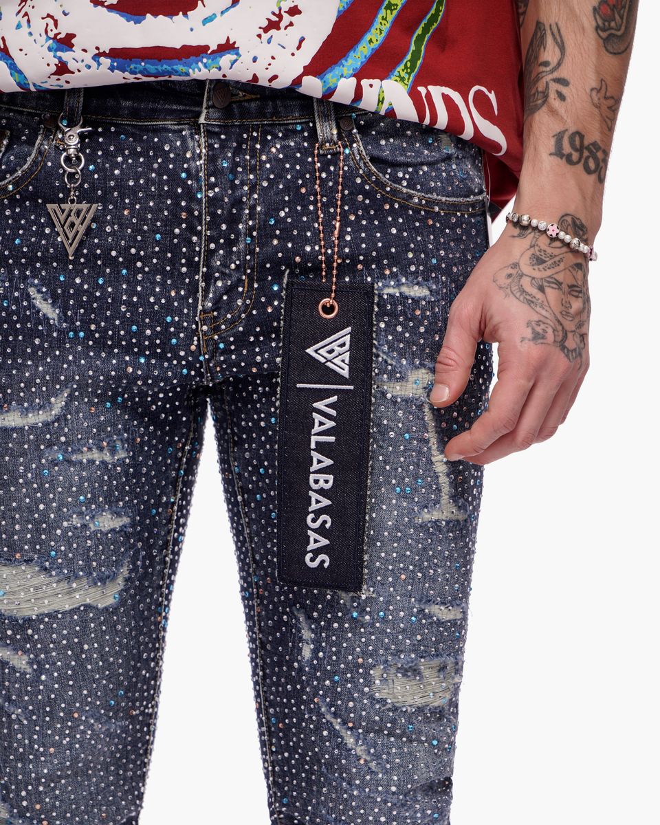 Valabasas Stagger Skinny Jeans - Patterned