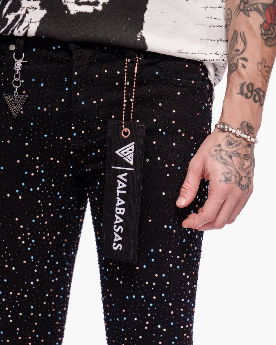 Valabasas Stagger Skinny Jeans - Patterned