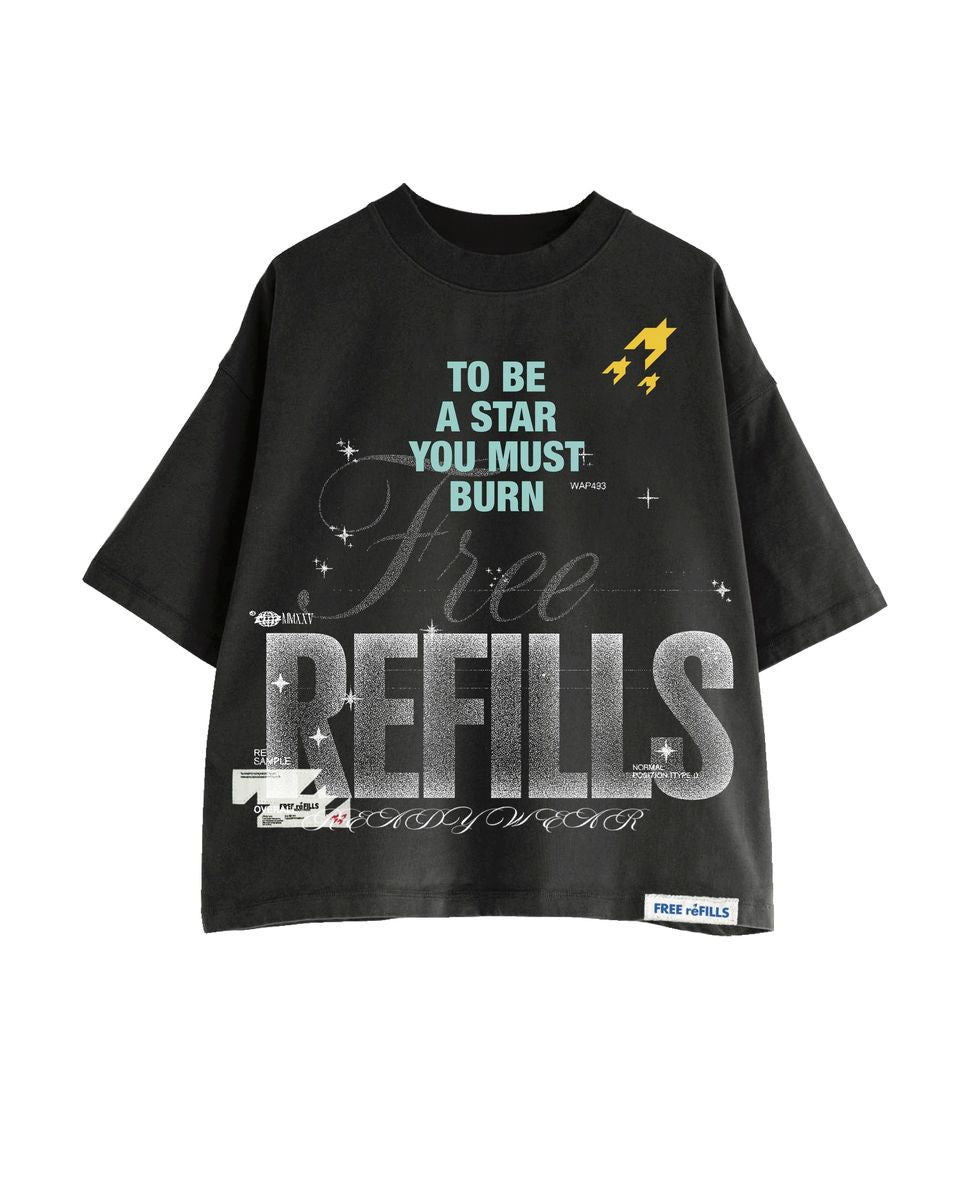 Free Refills Starburn Graphic T-Shirt - Black