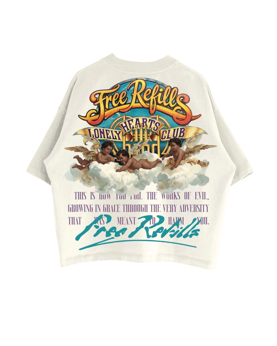 Free Refills Lonely Hearts Tee – Cream