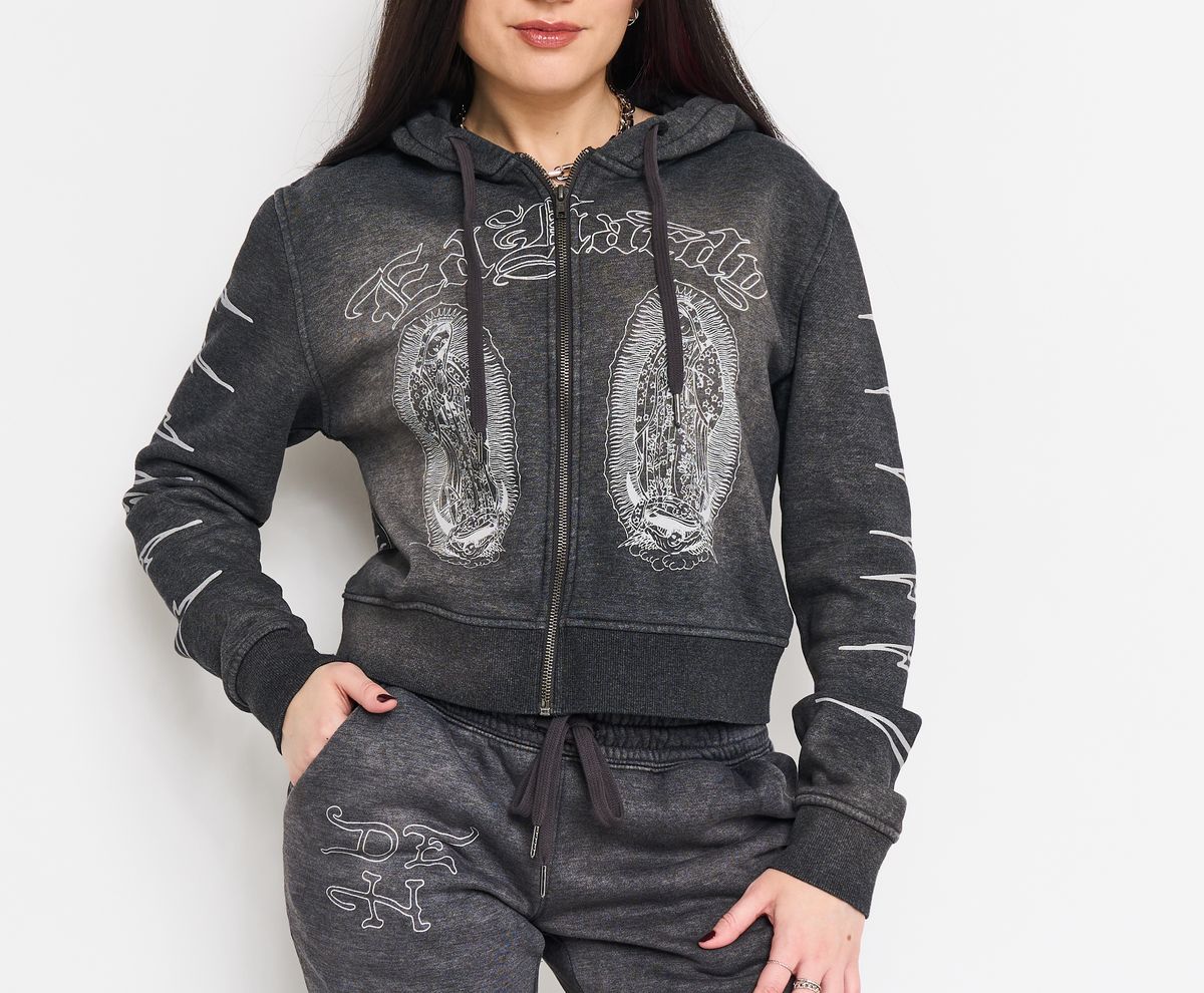 Ed Hardy Mary Hoodie - Graphic Zip-Up