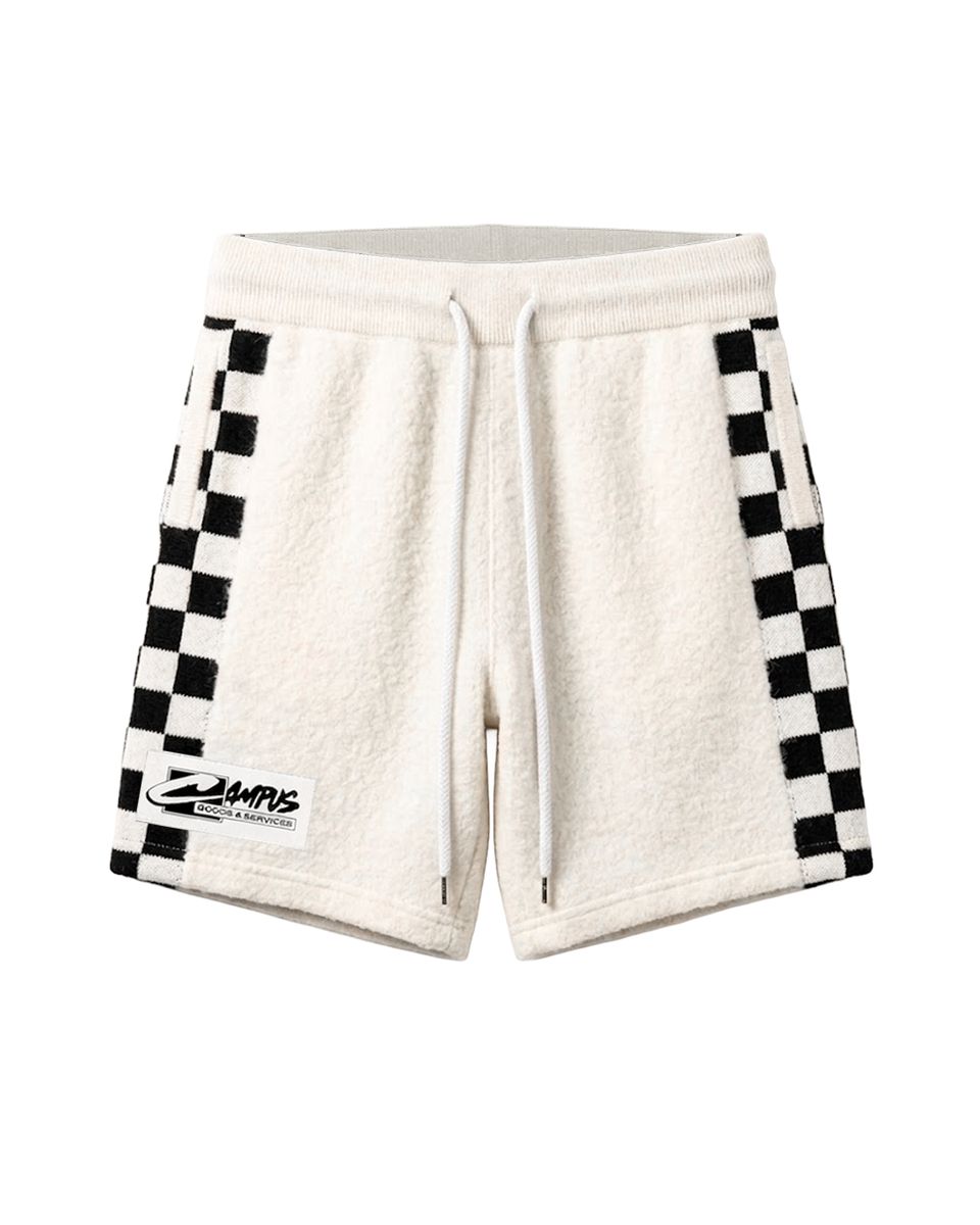 Campus - Checkered Jacquard Short Cream