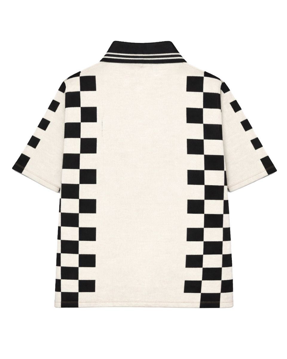 Campus Checkered Jacquard Shirt – Cream