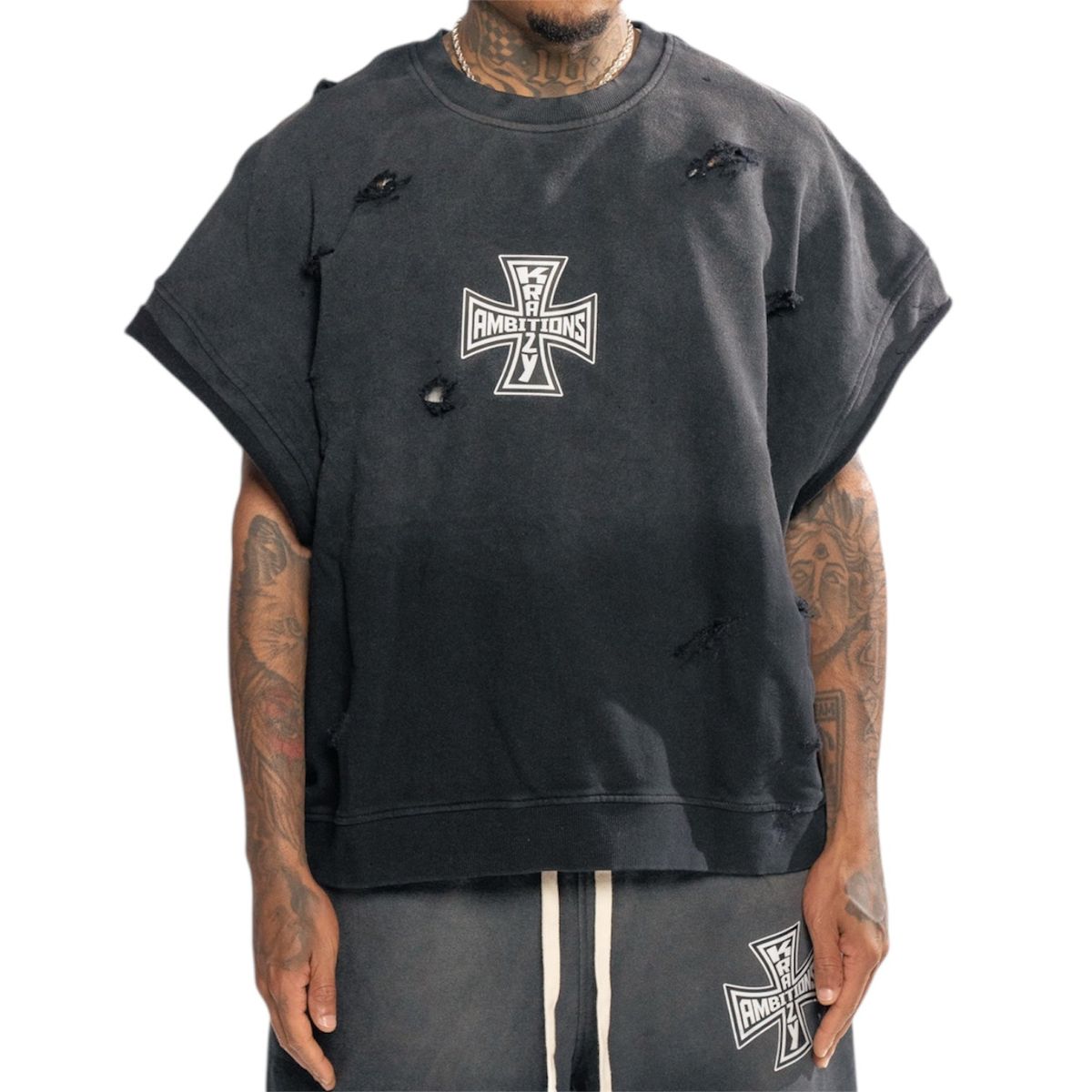 Krazy Ambition Cross Tee - Distressed