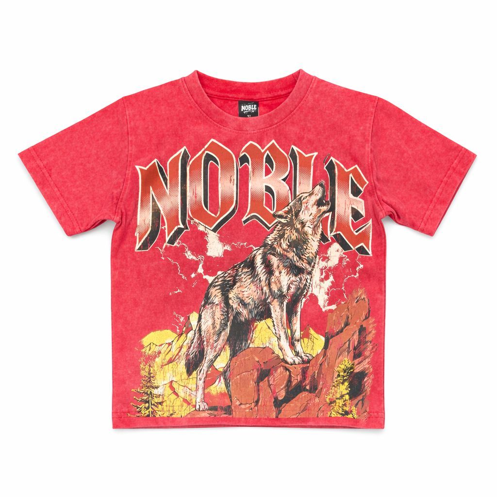 Title Noble - Lone Wolf Premium Kids Tee – Vintage Red
