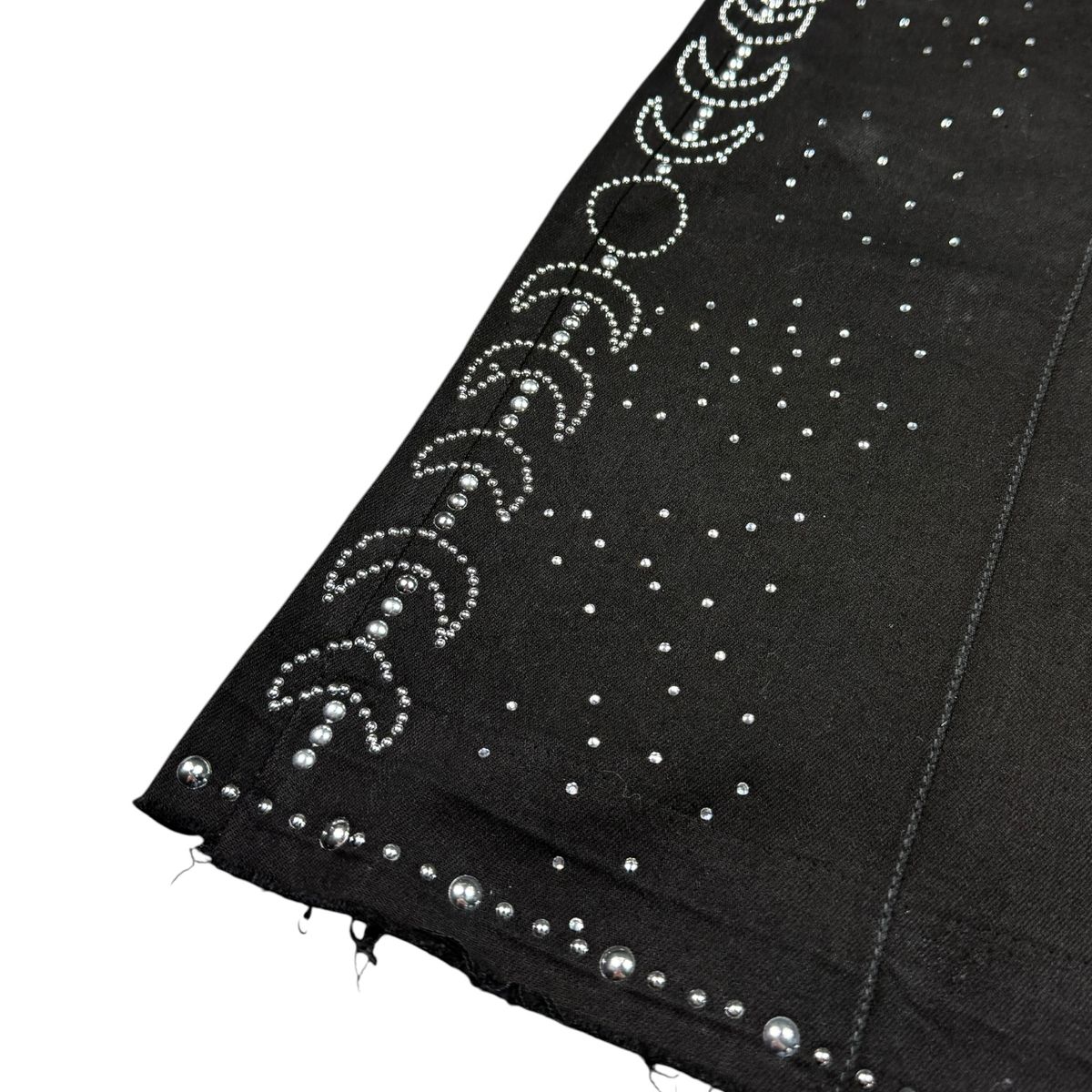Elite Premium - Moon Phase Embellished Men's Denim Shorts – Jet Black