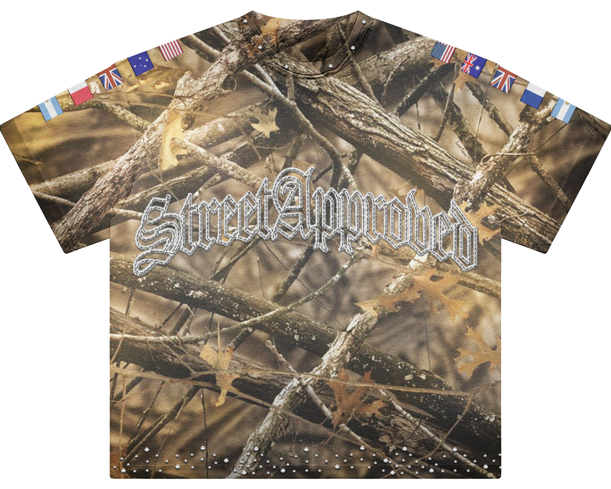 Street Iz Watchin Street Flag Tee – Woodland Camo