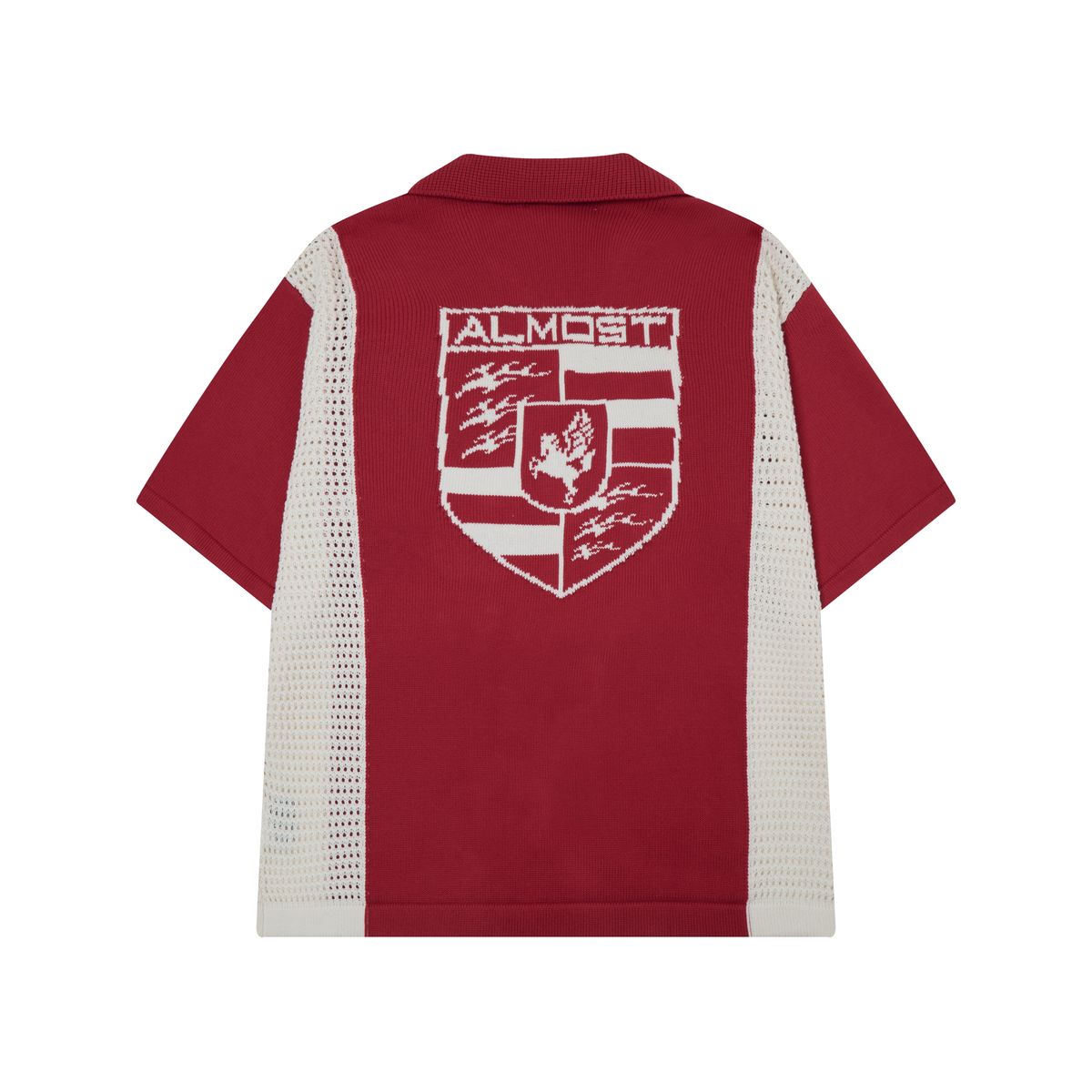 Almost Someday Patch Knit Shirt - Mesh Panel