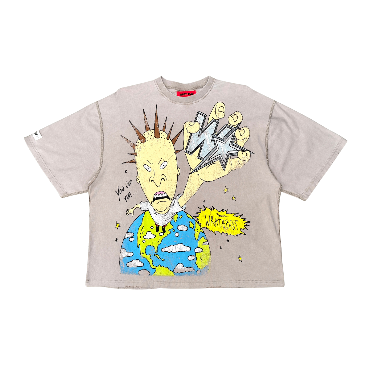 Wrathboy Punk Tee - Graphic Ltbrown