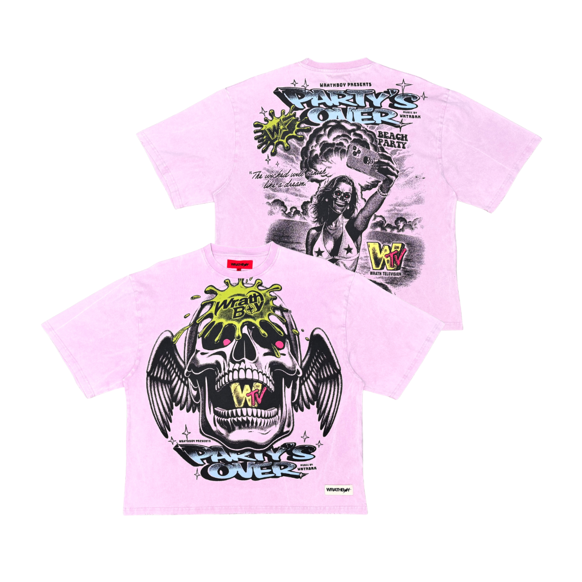 Wrathboy Skull T-Shirt - Graphic Pink