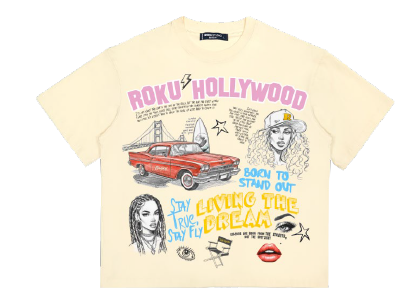 Roku Studio Hollywood T-Shirt - Graphic Eggshell