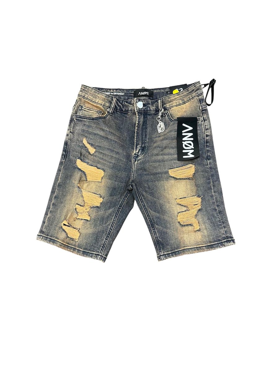 Anomdenim Distressed Shorts - Frayed Hem