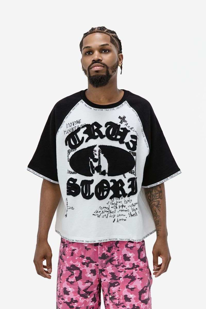 Tru3stori Magenta Heavy Graphic Tee – Raglan Sleeve
