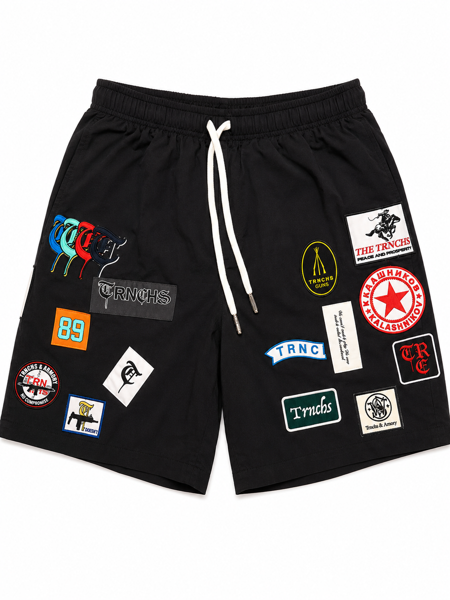 Trnchs Patchwork Shorts - Embroidered