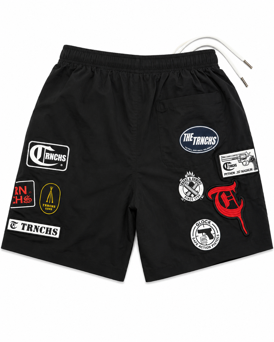 Trnchs Patchwork Shorts - Embroidered