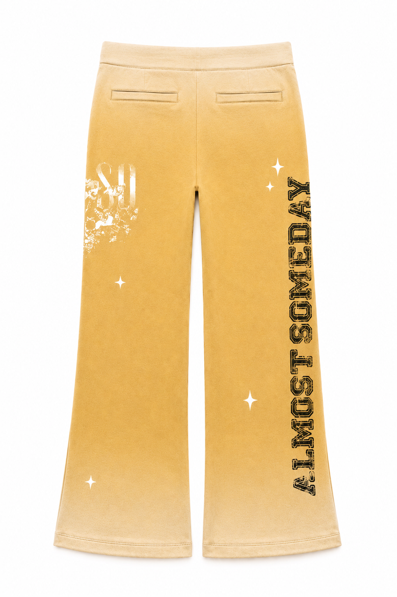 Almost Someday League Flare Sweatpants – Mustard Yellow