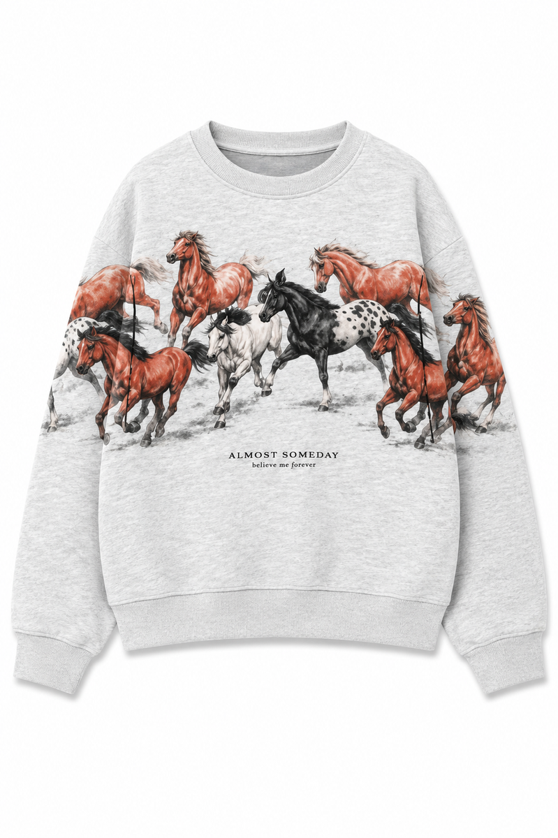 Almost Someday Smoke Graphic Crewneck Sweatshirt – Heather Gray