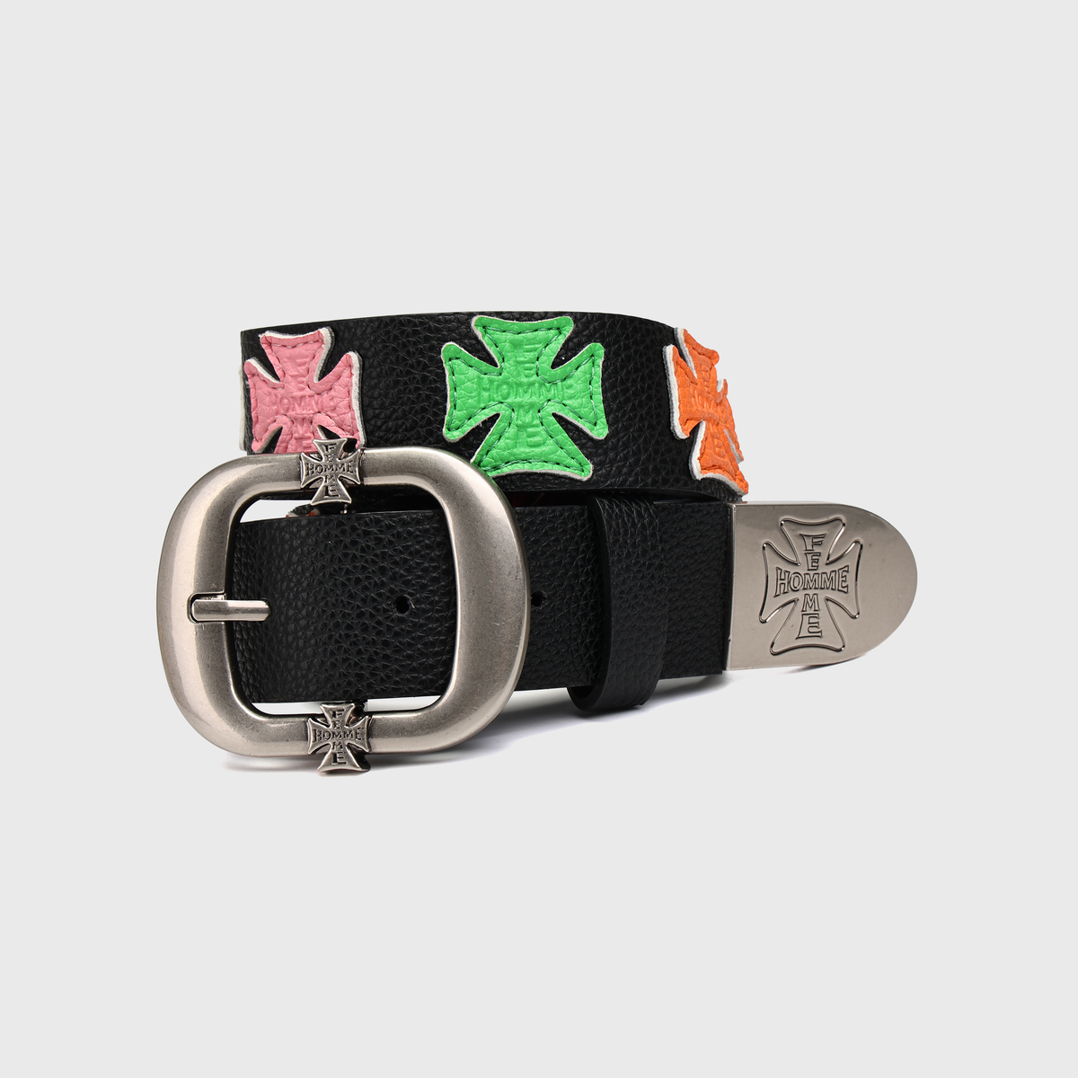 Iron Crest Patch Belt Black & Multi Color