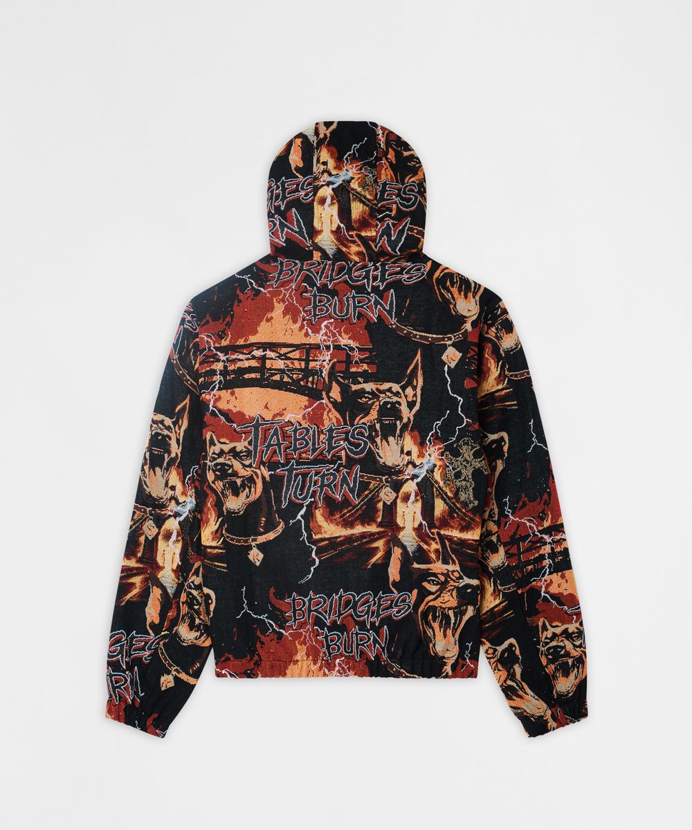 Reason Brand Doberman Tapestry Hoodie - Black Multi