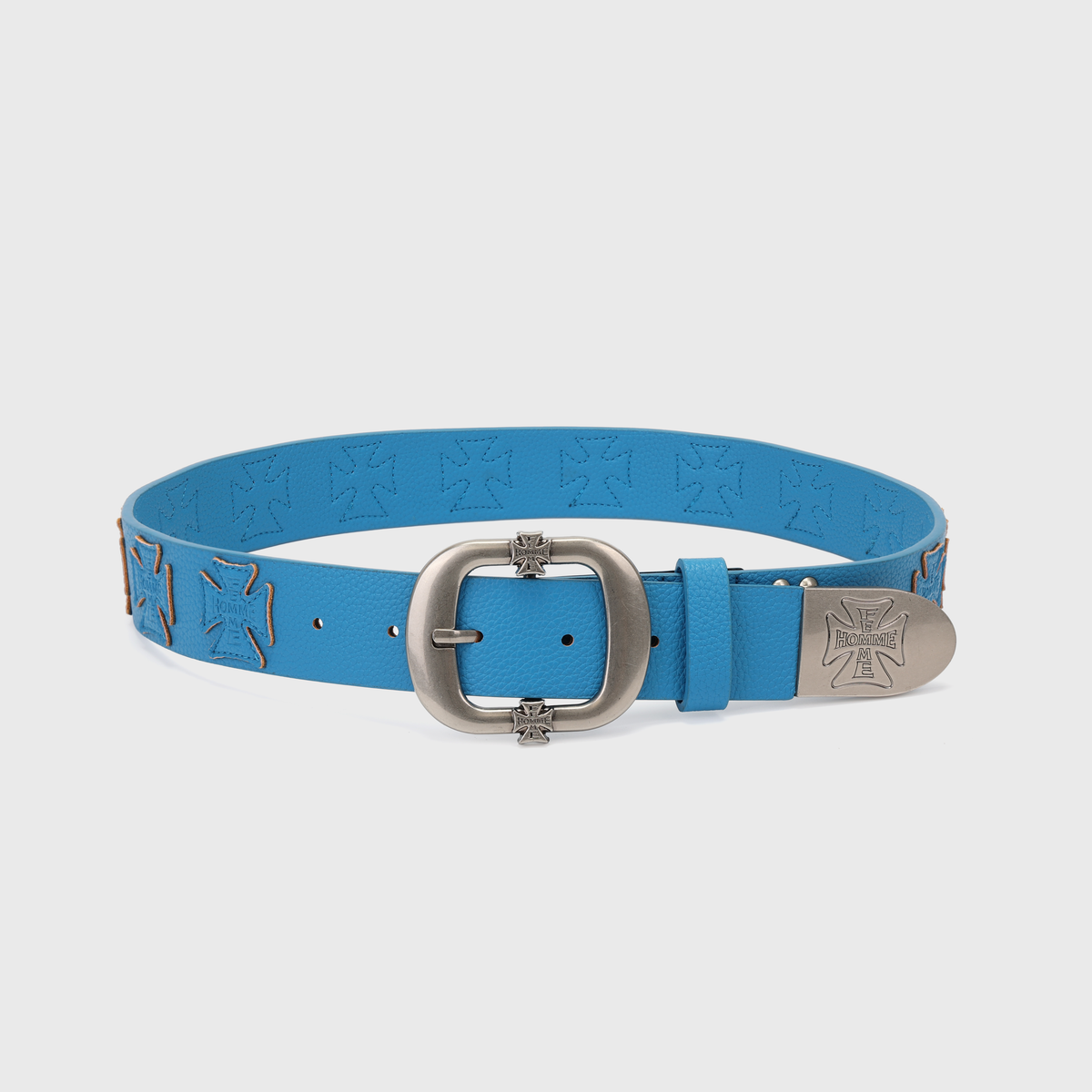 Homme+Femme Iron Crest Patch Belt – Carolina Blue