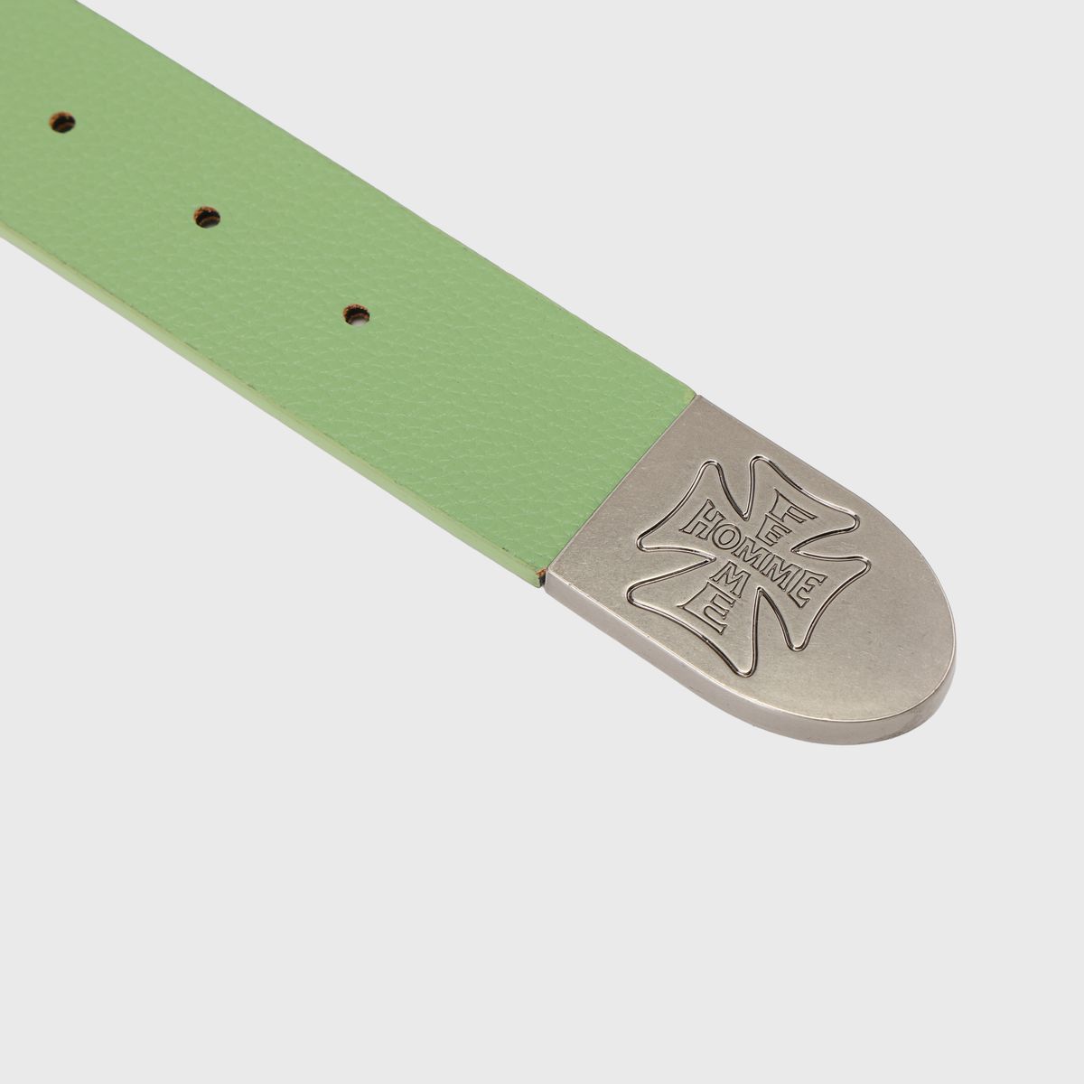 Homme+Femme Iron Crest Patch Belt – Pistachio Green