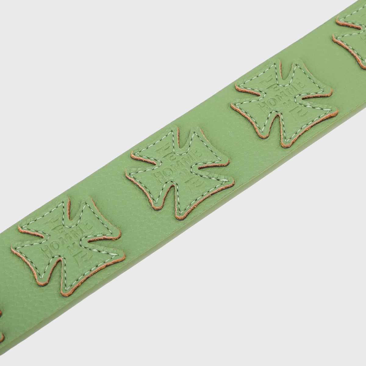 Homme+Femme Iron Crest Patch Belt – Pistachio Green