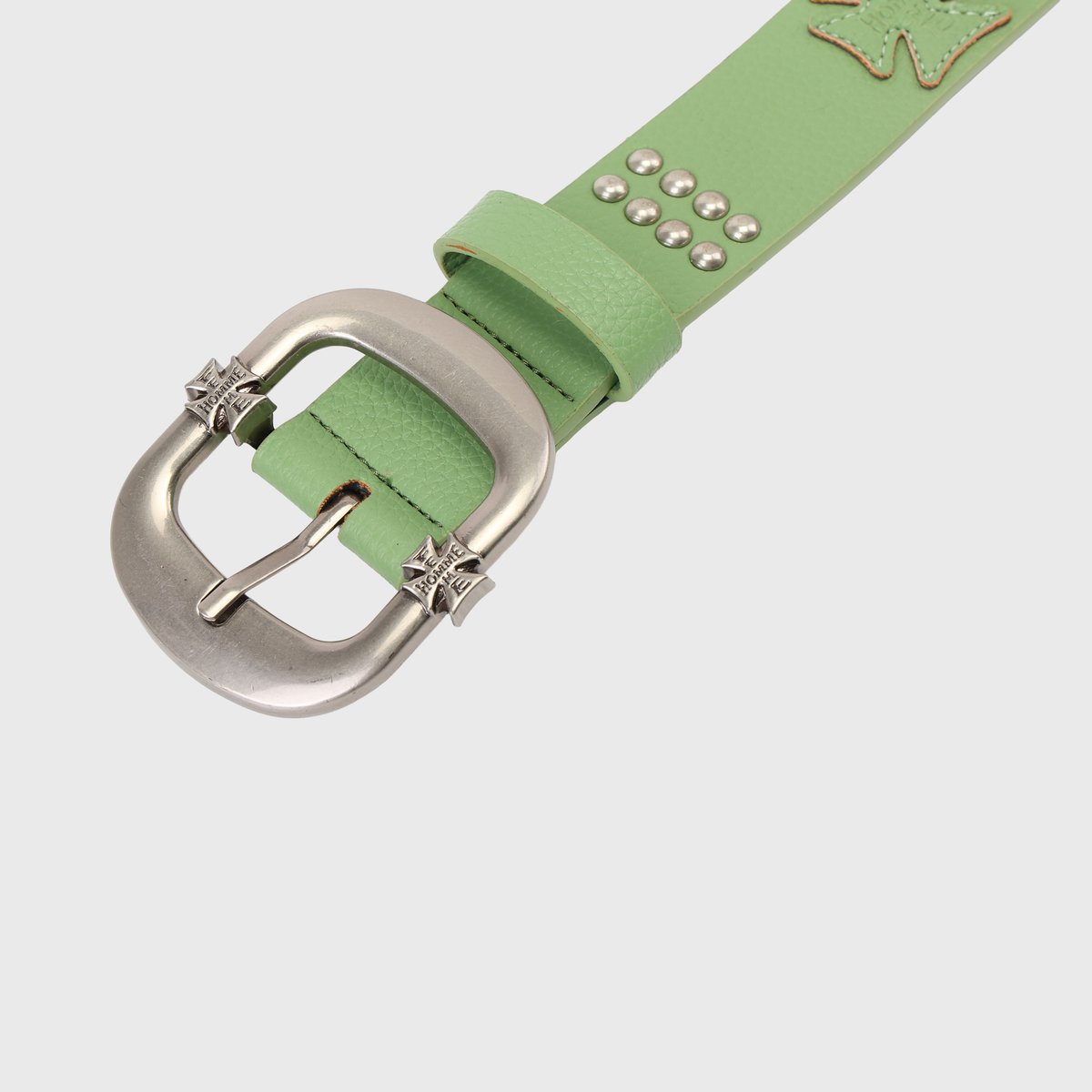 Homme+Femme Iron Crest Patch Belt – Pistachio Green