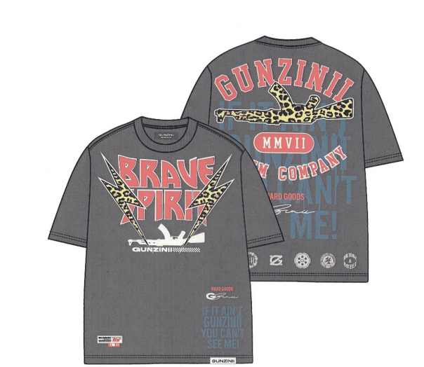 Gunzinii Brave Spirit T-Shirt - Graphic Charcoal