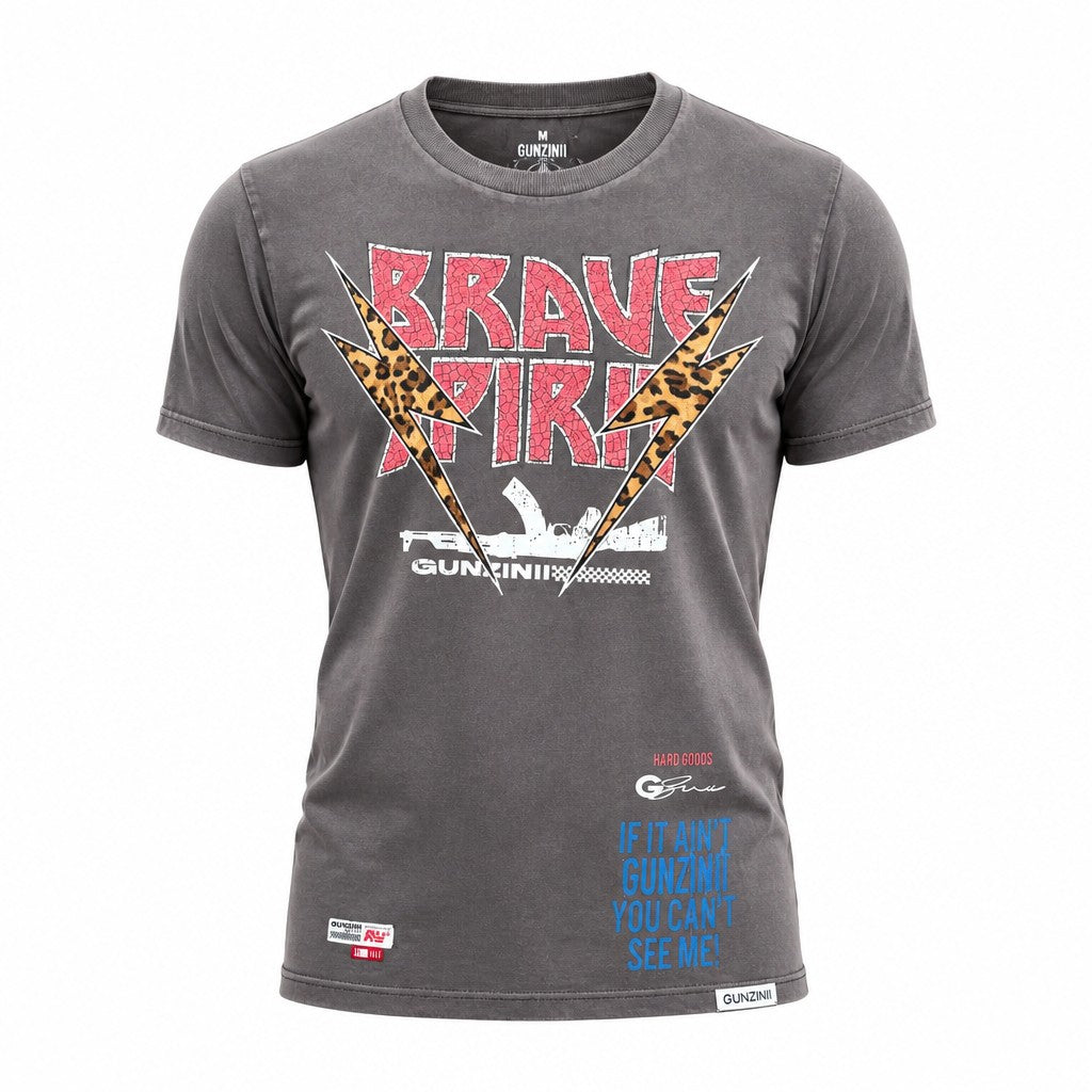 Gunzinii Brave Spirit T-Shirt - Graphic Charcoal