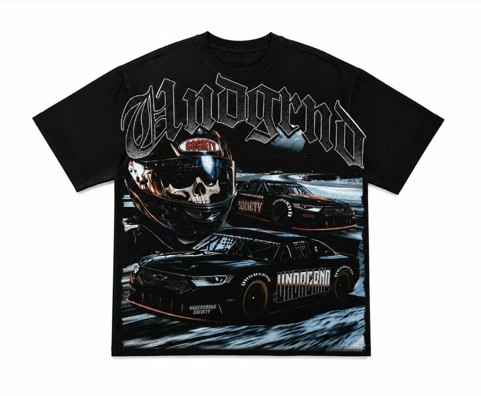 Under Ground Skull Driver Tee - Graphic Black