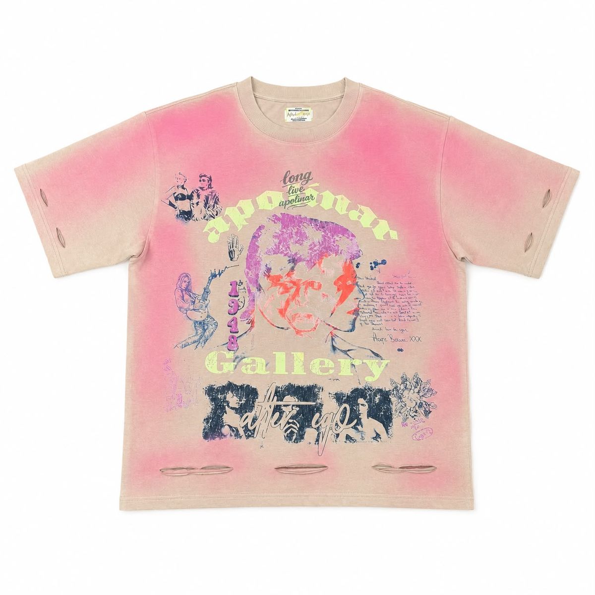 Apolinar Distressed Tee - Graphic Sand