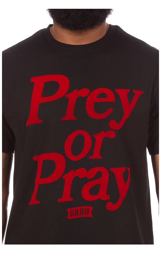 AKOO Prey or Pray Short Sleeve Knit Tee