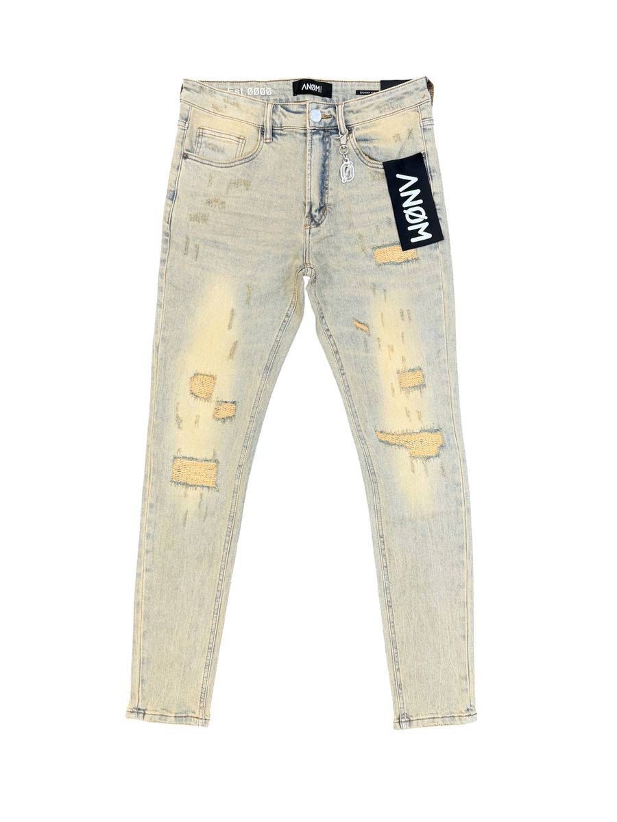 ANOM DENIM Palms Skinny Jeans – Light Vintage Blue