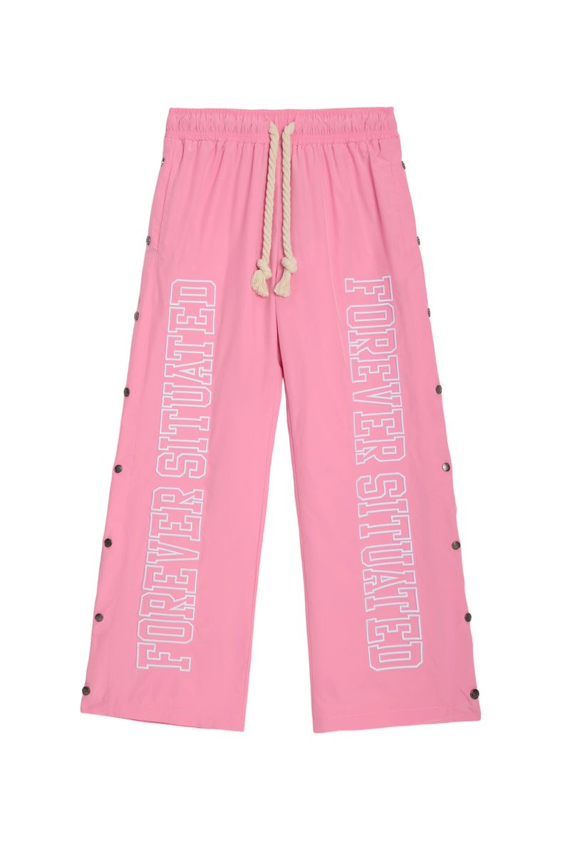 Forever Situate “Nylon Track Pants” – Pink