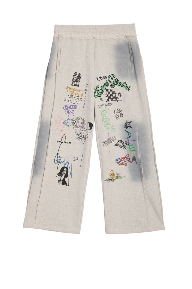 Forever Situate “Situated” All-Over Print Pants