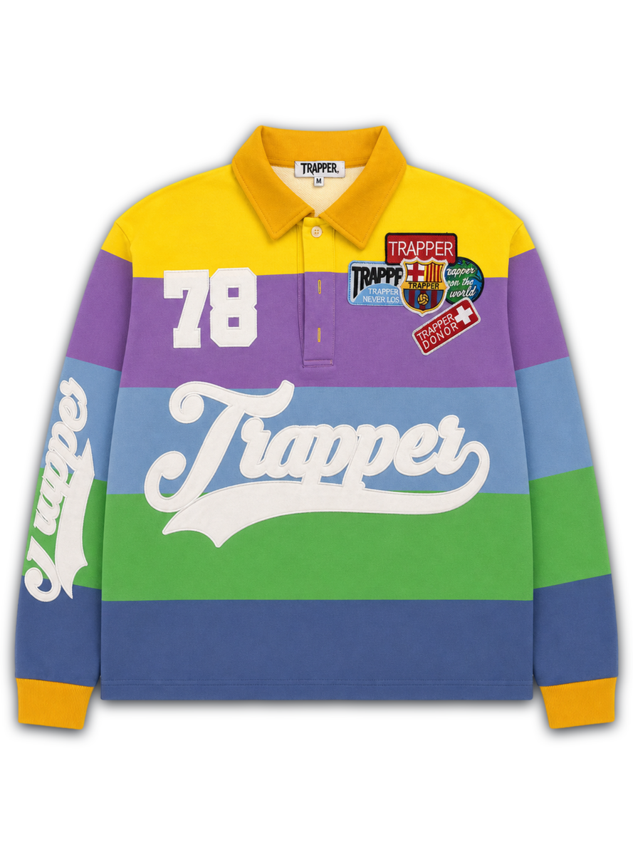 NME NYC Trapper Verdict 78 Long Sleeve Polo Shirt – Multi