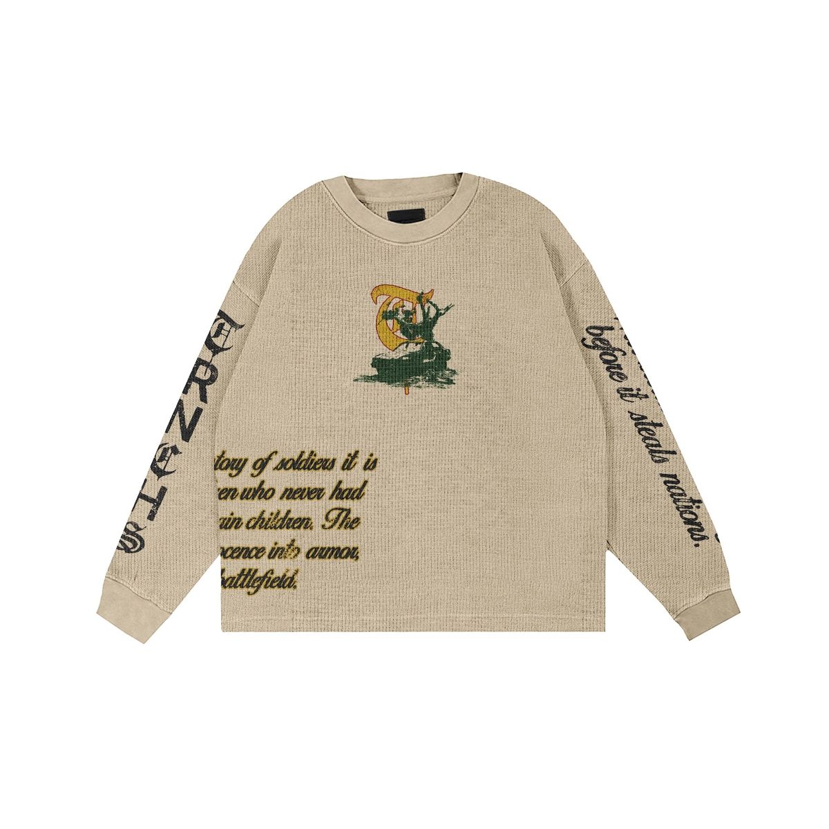 Trnchs Warrior Sweater - Graphic Khaki