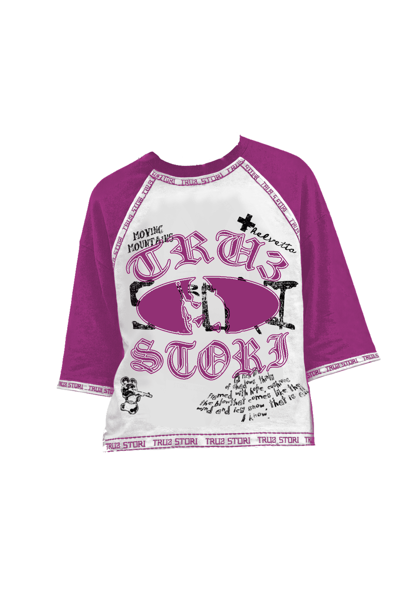 Tru3stori Magenta Heavy Graphic Tee – Raglan Sleeve