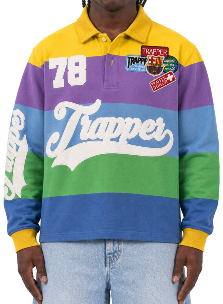 NME NYC Trapper Verdict 78 Long Sleeve Polo Shirt – Multi