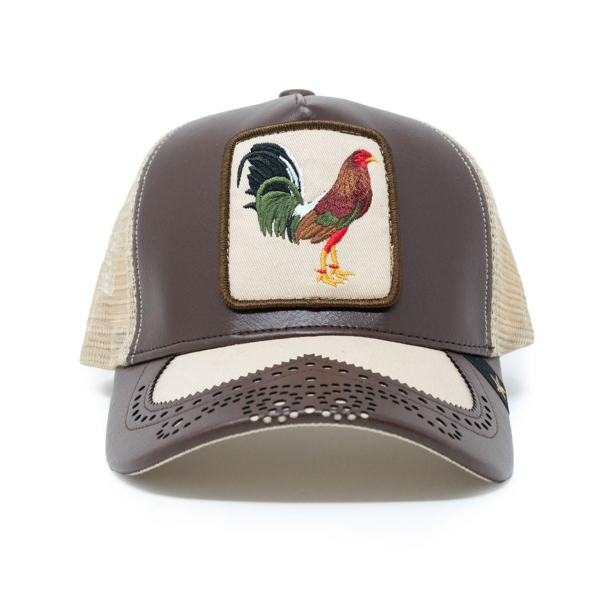 Gold Star Style Rooster Brown & Beige Trucker Hat