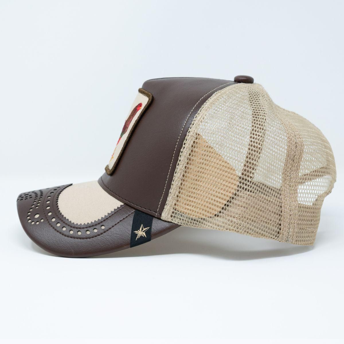 Gold Star Style Rooster Brown & Beige Trucker Hat