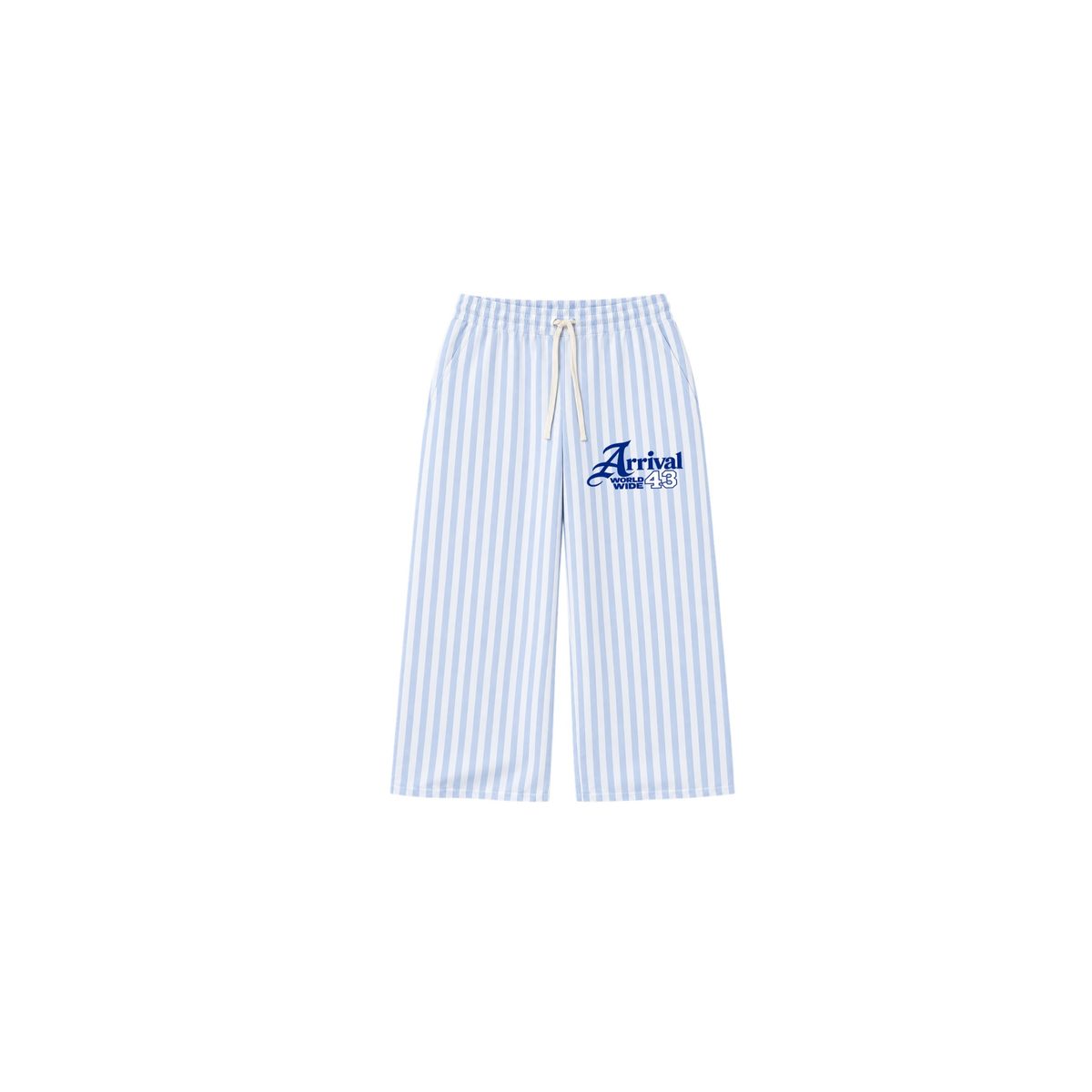 Arrival Worldwide Blue & White Pinstripe Wide-Leg Sweatpants