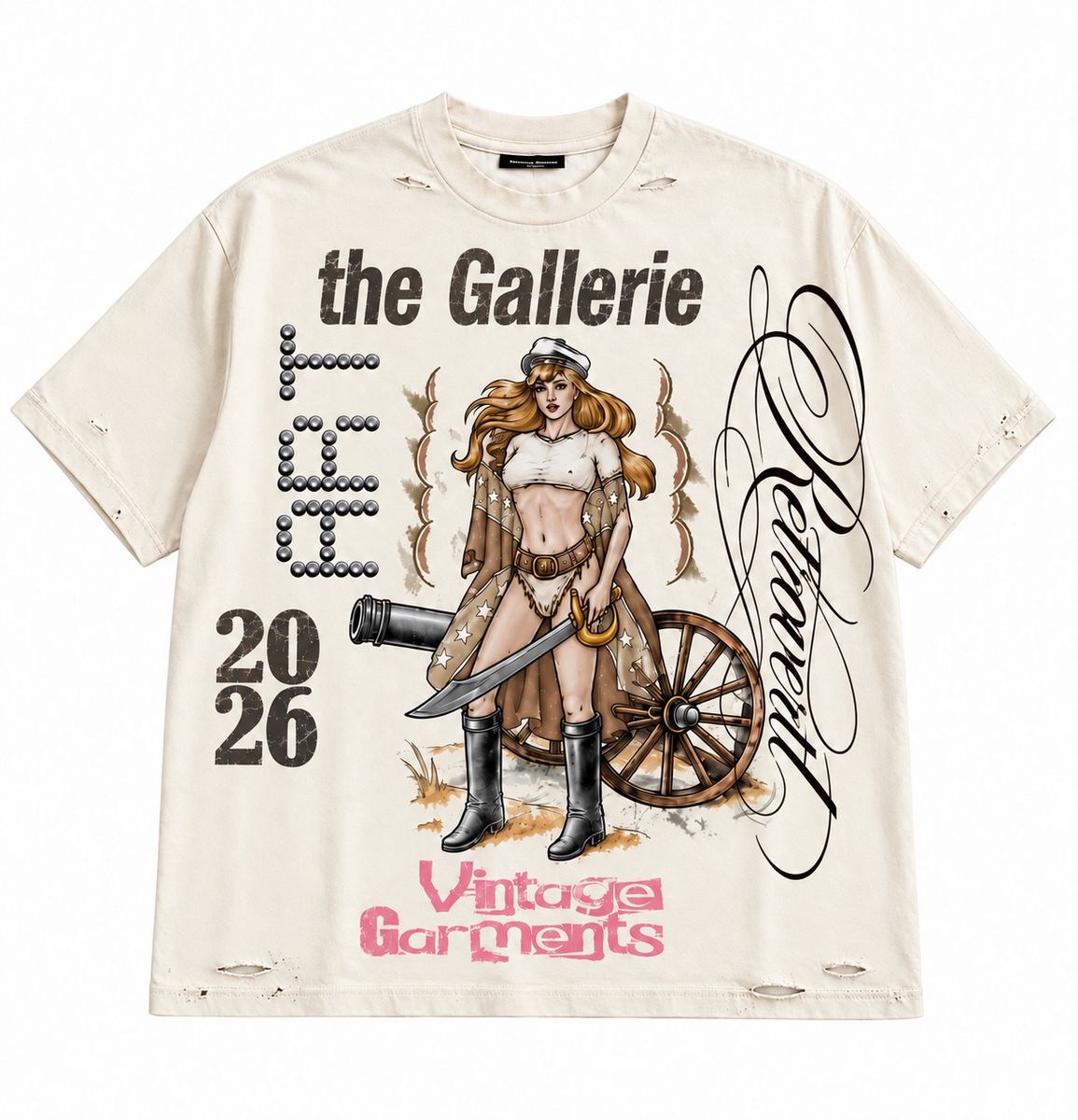 RETROVERT Vintage Sailor Graphic T-Shirt – Cream