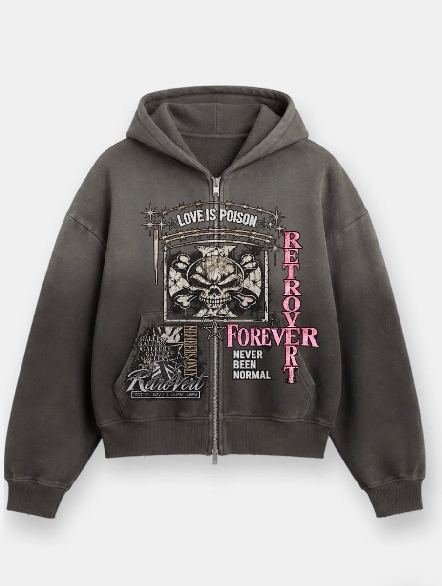 Retro Winter Grey Hoodie