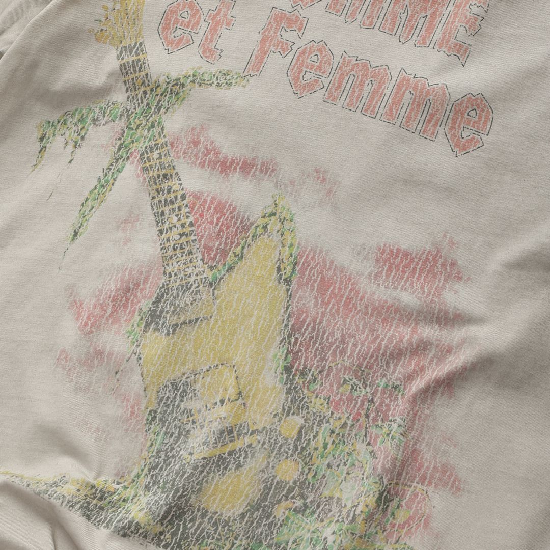 Homme+Femme The Originals Distressed Graphic Tee – White