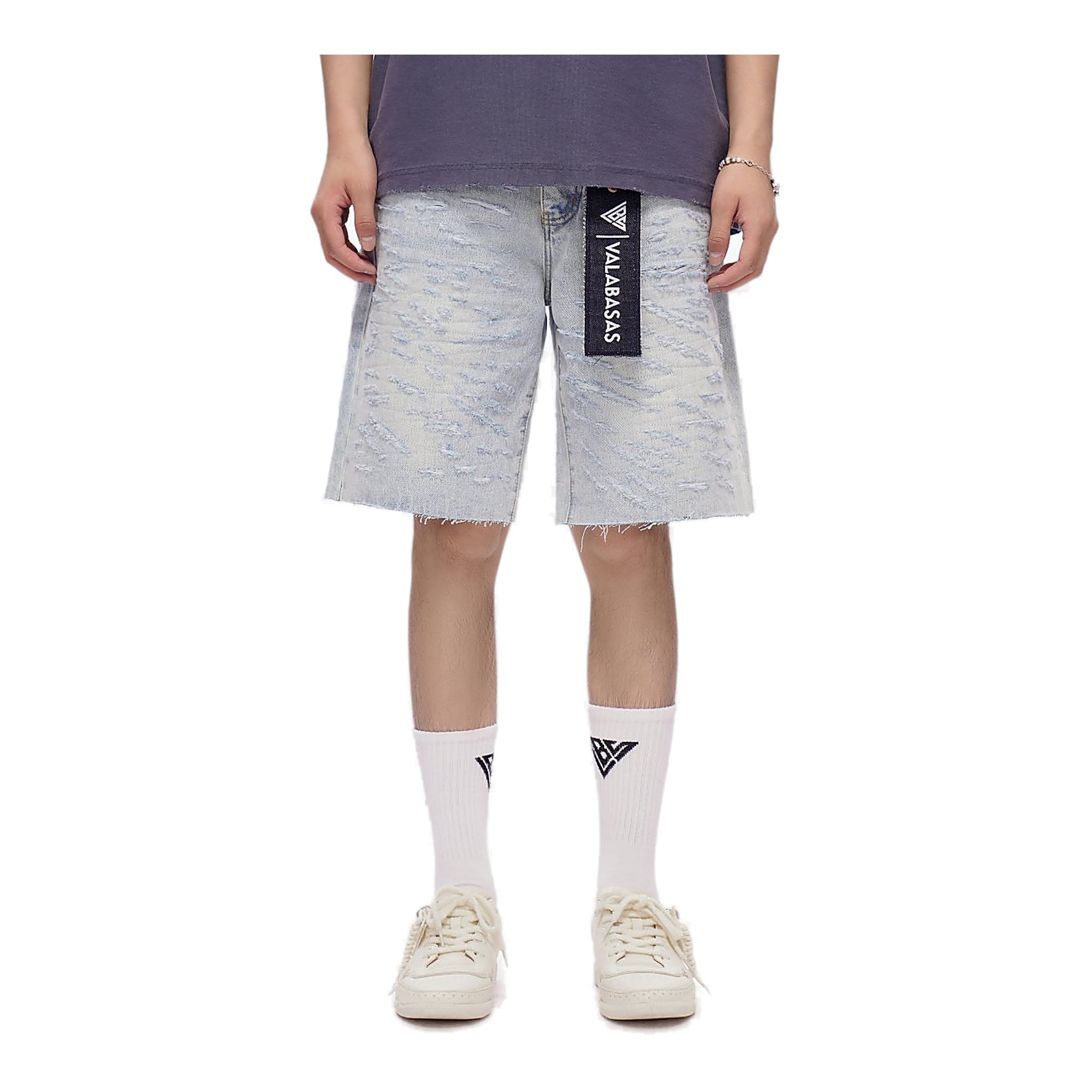 Valabasas Raw Hem Shorts - Washed Denim