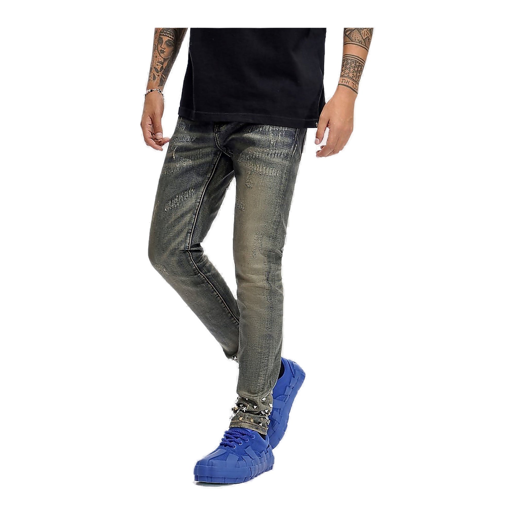 Valabasas Ionic Jeans - Metallic Hardware Vintage Wash Waxed
