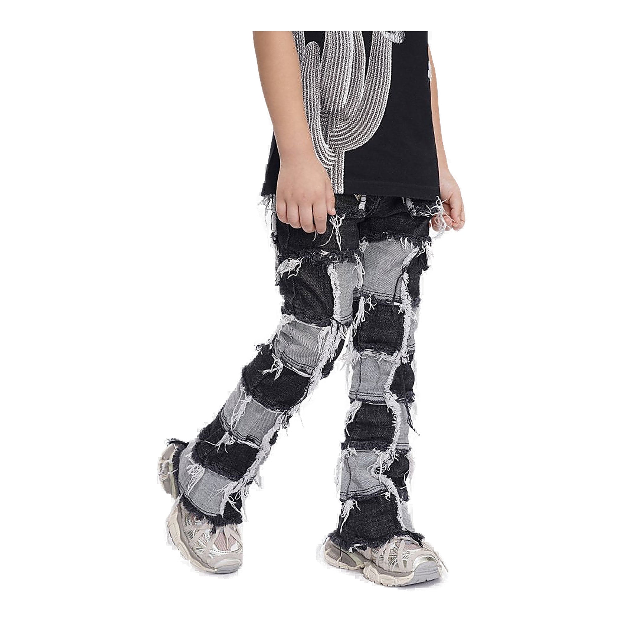Valabasas Frayed Youth Jeans - Patchwork